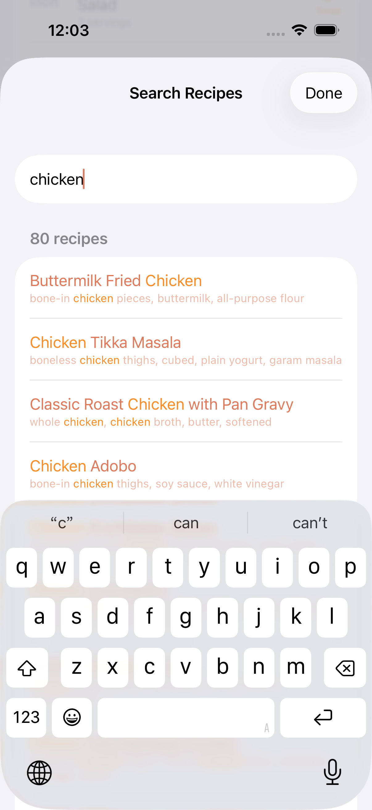 Search your recipes, drop any dish on any night